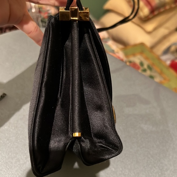 Judith Leiber for Bonwit Teller Vintage Black Satin Mini Evening Bag - Picture 12 of 12
